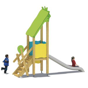Scivolo per bambini in HDPE Attrezzatura da gioco per parchi giochi per interni/esterni in legno
